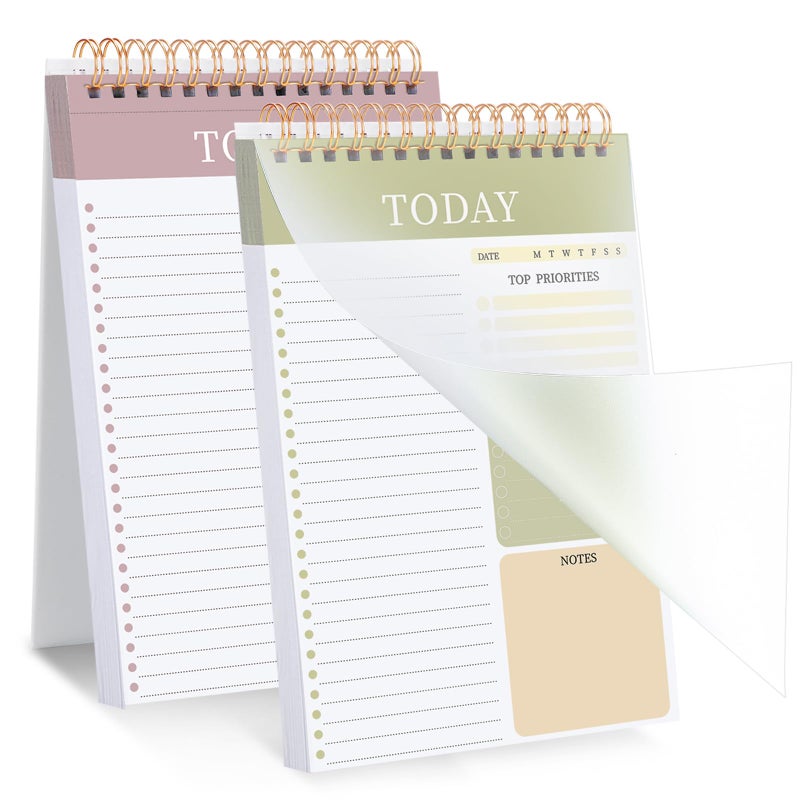 Thboxes 2 Packs To Do List Notepad, Total 208 Pages To Do List Notebook A5 Undated Daily Planner Notepad with Task Checklist Home Office School Supplies - Image 1